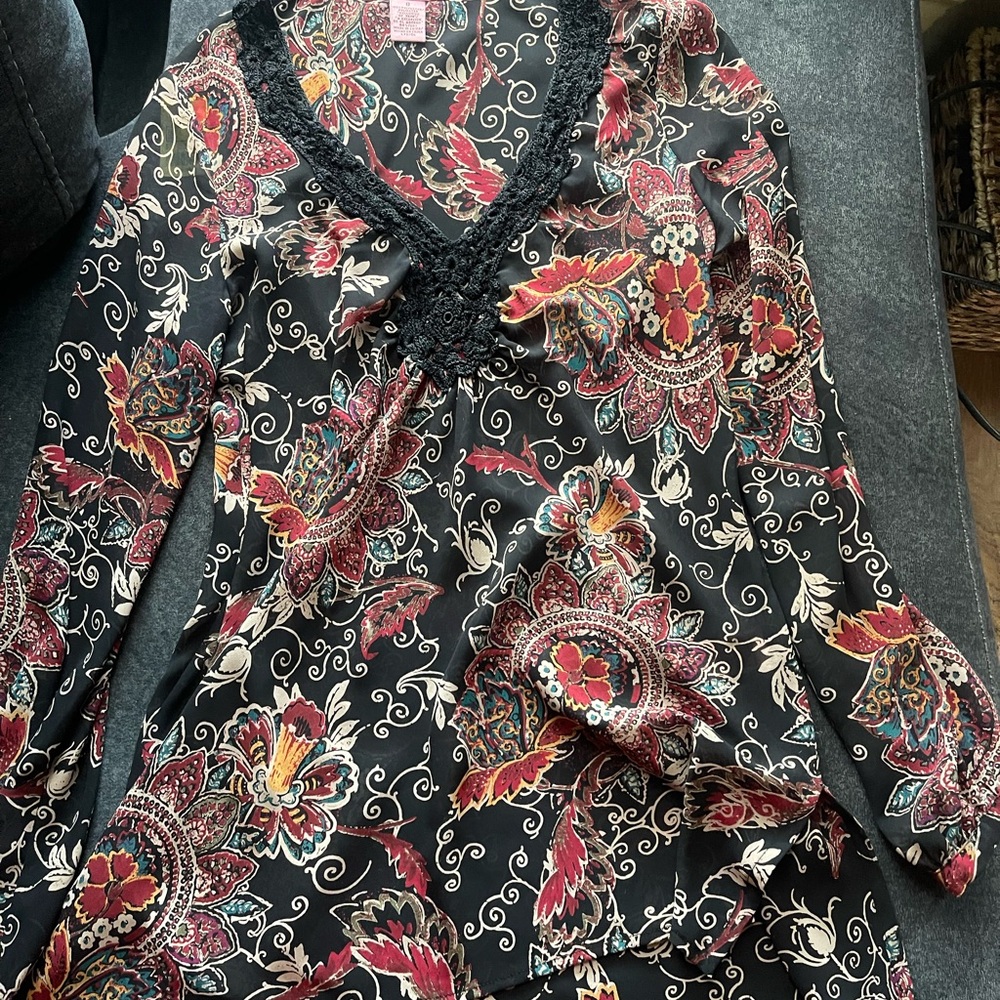 bandolino paisley blouse 8 S/M